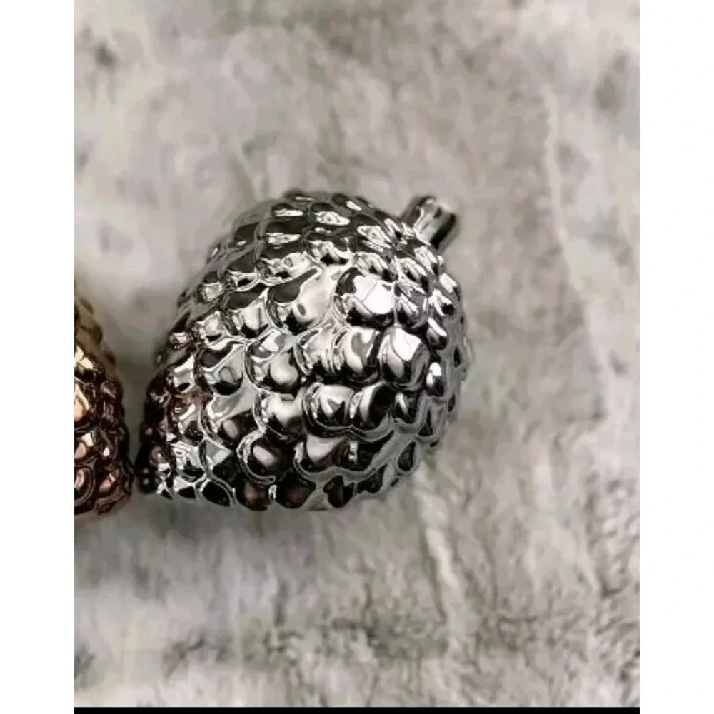 Silver Glass‎ Pinecone Winter Decoration Real Life Size Winter Outdoor Cabincore